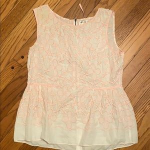 Lace floral design peplum top